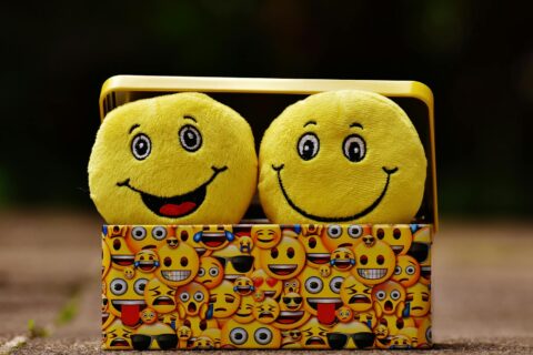 two yellow emoji on yellow case
